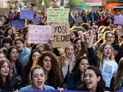 Manifestación contra la violencia sexual en Madrid, en 2018.