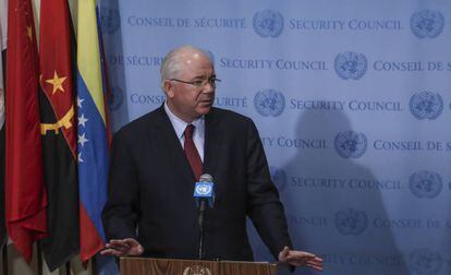 Rafael Ramírez en una conferencia de las Naciones Unidas en febrero de 2016.
