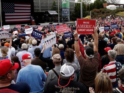 Seguidores de Trump en un mitin en Carolina del Norte el 14 de octubre.