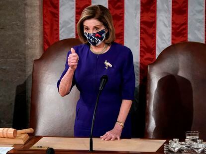 Nancy Pelosi, presidenta de la Cámara de Representantes, este miércoles en Washington.