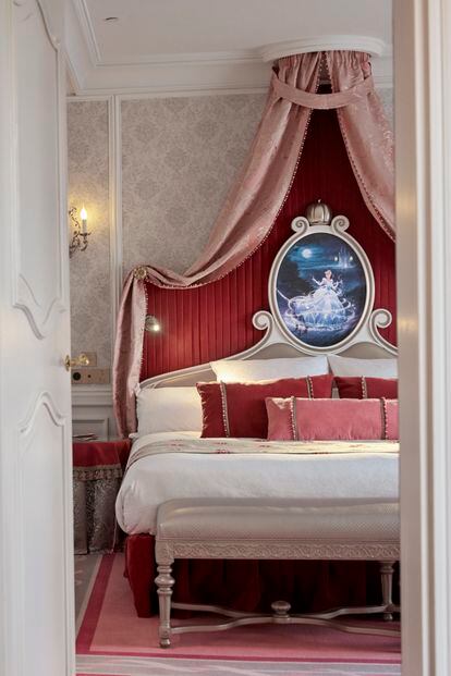 Detail of the 'suite' room at the Disneyland Hotel inspired by Cinderella.