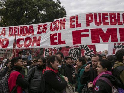 Manifestación en Buenos Aires para protestar por la crisis económica, el pasado 15 de agosto.