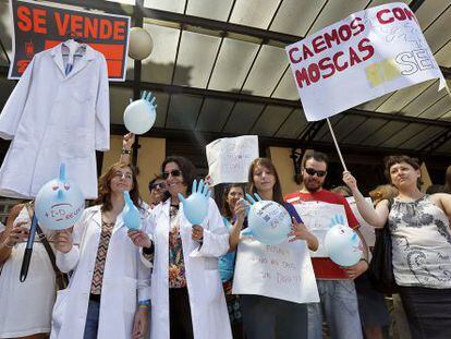 Protesta del Colectivo Carta por la Ciencia en Valencia en 2013, contra los recortes.