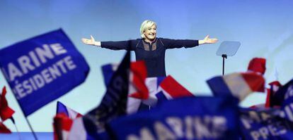 La candidata del Frente Nacional, Marine Le Pen, este s&aacute;bado en Metz.