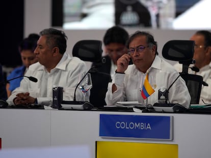 Gustavo Petro durante la XXVIII Cumbre Iberoamericana de Jefas y Jefes de Estado y de Gobierno en el Centro de Convenciones, Ministerio de Relaciones Exteriores.