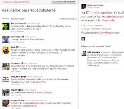 La red social Twitter difunde la etiqueta #cuatrotuiteros