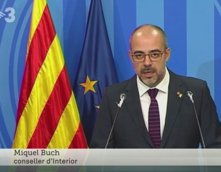 El consejero de Interior de la Generalitat, Miquel Buch, en TV3.