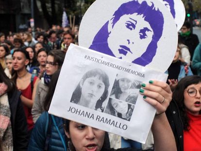 Marcha para pedir justicia por Johana Ramallo, el pasado abril en La Plata.
