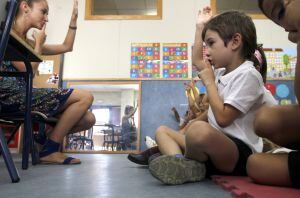 Primer día de curso en un colegio de Madrid