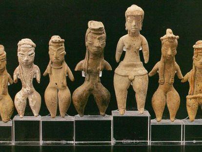 Bellas Damas de Tlatilco, unas de las piezas que componen la colección de arte precolombino que trajo Patterson a Galicia.