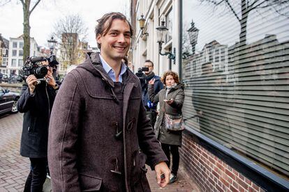 El líder de Foro para la Democracia, Thierry Baudet, este martes en Ámsterdam.