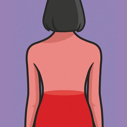 Nacida en Milán, Anna Parini empezó a trabajar como ilustradora en Barcelona hace 10 años. Este dibujo se inspira en una canción que escuchaba mucho de adolescente: “Björk cantaba “I’m a fountain of blood in the shape of a girl” (soy una fuente de sangre en forma de chica).