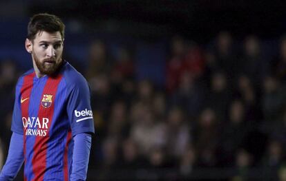 Messi, durante el &uacute;ltimo partido ante el Villarreal.