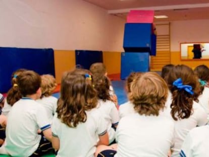 Interior de una clase del colegio Vallmont, en Villanueva del Pardillo.