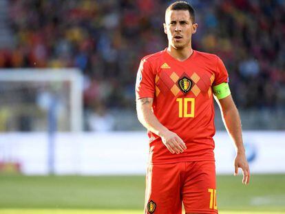 Hazard, durante el partido entre Bélgica y Kazajistán. 