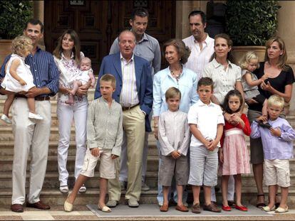 Posado veraniego de la familia real en el palacio de Marivent de Palma de Mallorca, en agosto de 2007.