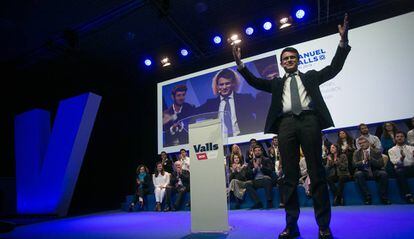 Valls durante la presentación de las líneas maestras de su candidatura al Ayuntamiento de Barcelona. 
