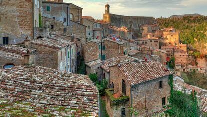 Panorámica de la localidad de Sorano, en la región italiana de Maremma.