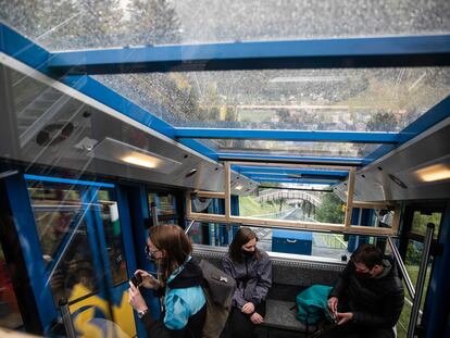 El funicular es el único medio para llegar al hotel Schatzalp, en Davos, que pudo inspirar el sanatorio de 'La montaña mágica' de Thomas Mann.