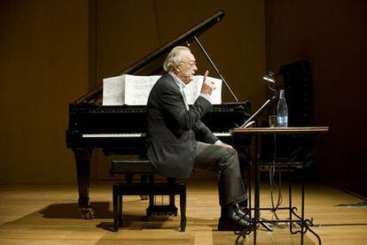 Alfred Brendel, ayer en el Palau de la Música de Barcelona.