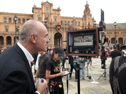 Rodaje de la serie 'Kaos', de Netflix, en Sevilla.