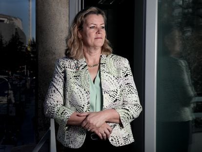La alta comisionada adjunta de ACNUR,  Kelly T. Clements, en la sede de la agencia de la ONU para los refugiados en Madrid, el miércoles.