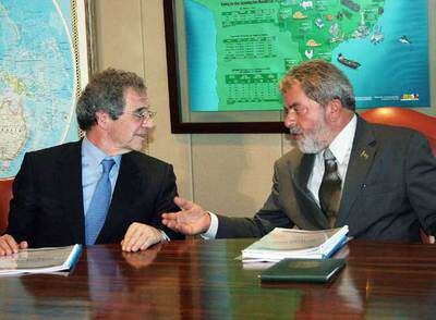 César Alierta y Lula, durante su encuentro del miércoles.
