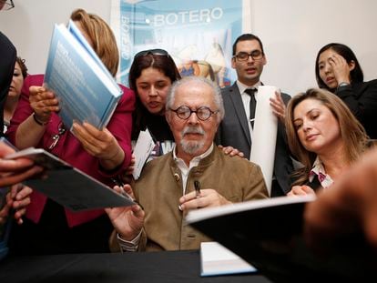 Fernando Botero firma libros en Nueva York (EE UU) en octubre de 2013.
