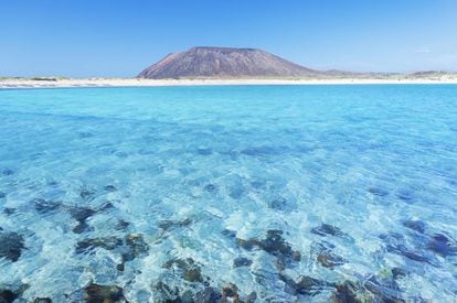 El islote de Lobos, en la isla canaria de Fuerteventura.