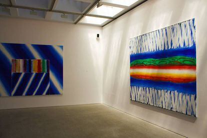 Obras de Navarro Baldeweg, expuestas en la madrileña galería Marlborough.