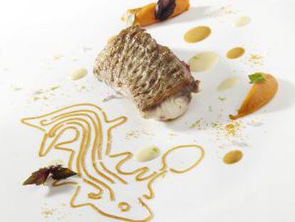 Lubina sobre relieve de Nazca con escabeche de choclos, una nueva propuesta de El Celler de Can Roca.