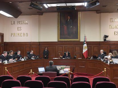 El pleno de la Suprema Corte de Justicia, durante una sesión este lunes, en Ciudad de México.