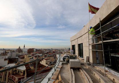 Vistas de Madrid, hacia el sur, desde el centro Canalejas.