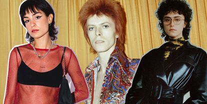 Natalia Lacunza, David Bowie y Ella Emhoff.