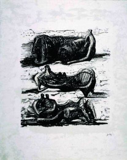 Obra sin título de la carpeta La Poesía (1974), de Henry Moore.