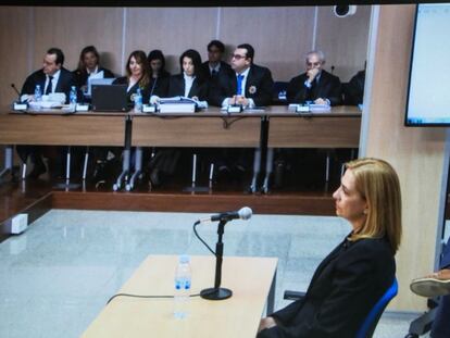 La infanta Cristina, durante su declaraci&oacute;n.