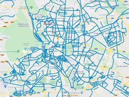 Este mapa te muestra que calles están ya limpias de nieve en Madrid a tiempo real