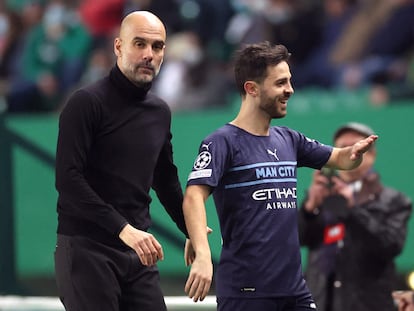 Guardiola sustituye a Bernardo Silva en Alvalade.