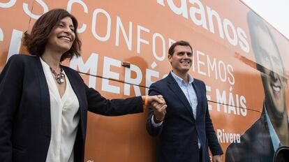 Albert Rivera junto a la candidata a la presidencia de la Xunta de Galicia, Cristina Losada.
