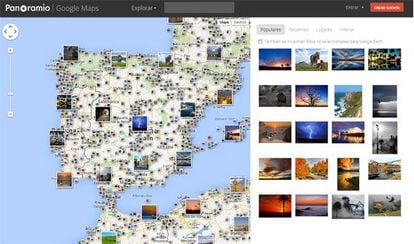 Fotos de distintos puntos de España subidas por los usuarios de Panoramio.