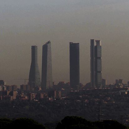 La polución en Madrid, vista desde Pozuelo de Alarcón, el pasado jueves.