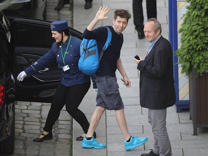 Sam Altman, presidente de Y Combinator a su llegada a  Dresde para asistir a una conferencia del Bilderberg Group.
