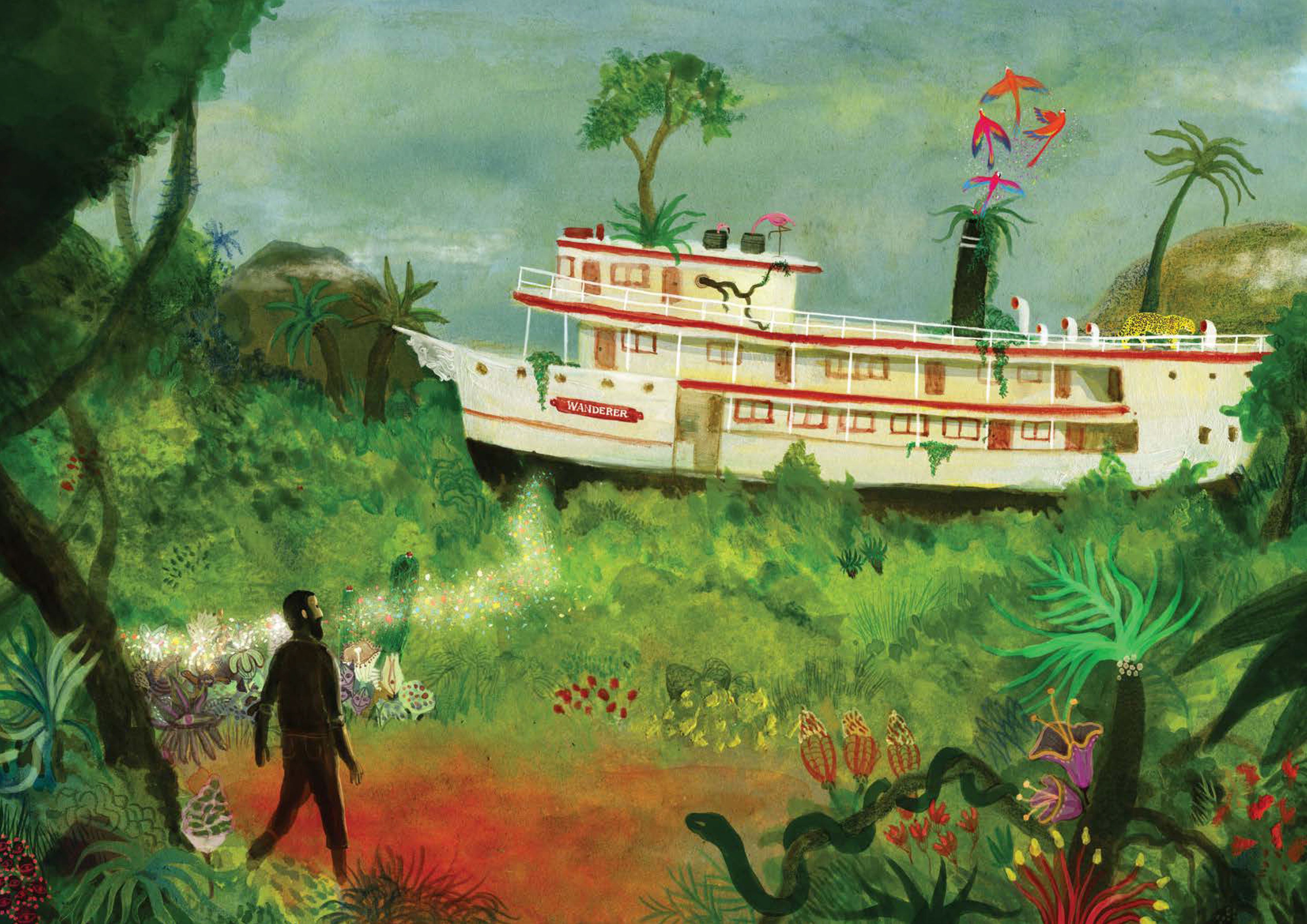 Ilustración de 'Un libro de la selva', de Fernando Vázquez, publicado por A Buen Paso.
