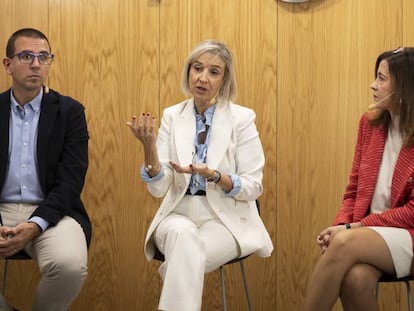 José Antonio Ruiz, jefe de Estrategia Comercial de Banca de Empresas, Teresa Fernández, directora de Banca de Empresas de Ibercaja y Cristina Mateo, directora de Desarrollo de Negocio de Empresas