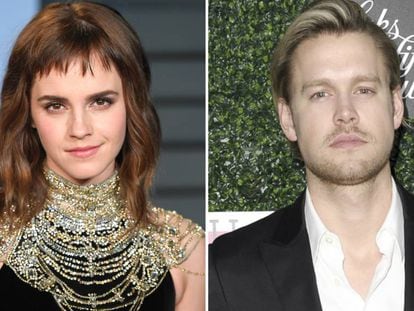 Los actores Emma Watson y Chord Overstreet.