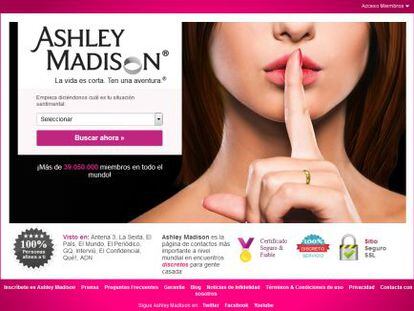Web de Ashley Madison, que busca citas extramatrimoniales a sus usuarios.