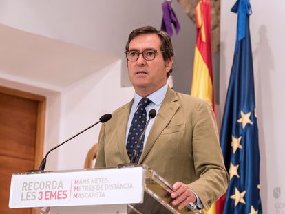 El presidente de la CEOE, Antonio Garamendi, el viernes.