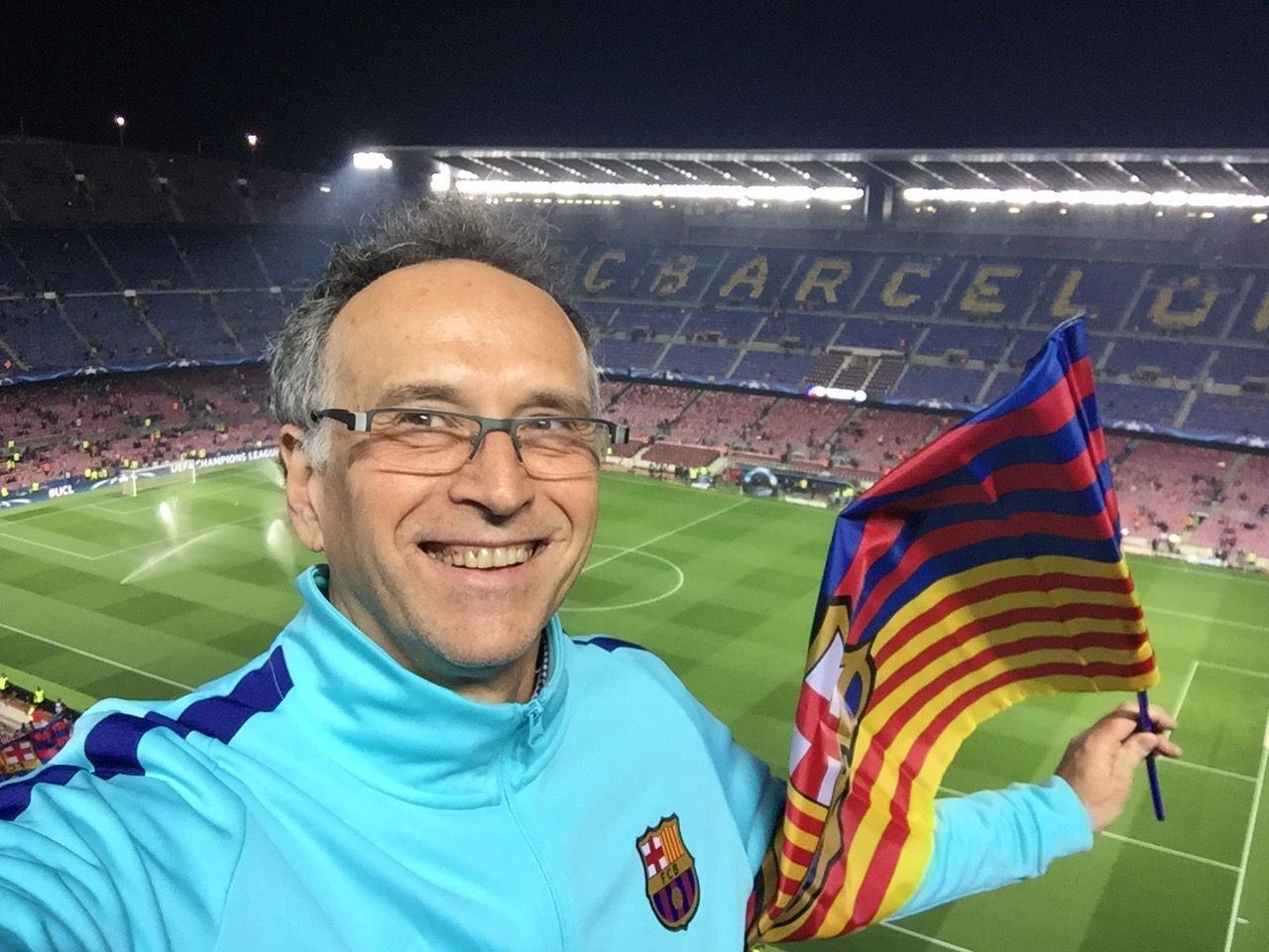Gabriel Broner en una de sus visitas al estadio del FC Barcelona en 2017.