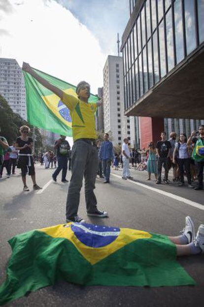 Manifestantes en una protesta en São Paulo en 2013.