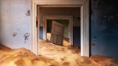 Uno de los edificios abandonados, en Namibia.